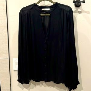 Black rayon cut-out blouse